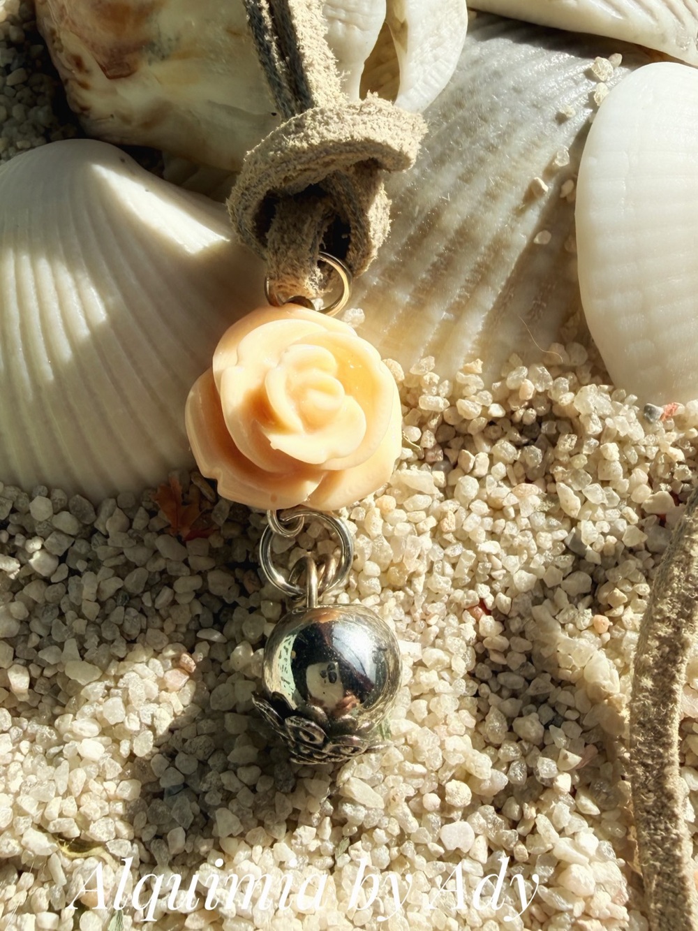 Long Suede Wrap Necklace — Carved Rose Pendant — Adjustable Styling- bolo
